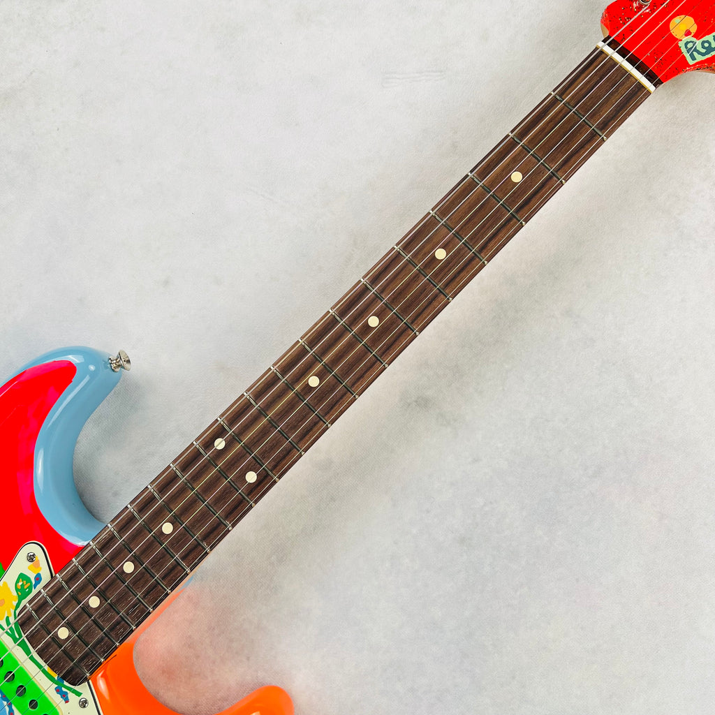 Fender George Harrison Rocky Stratocaster Rosewood Fingerboard 2022 - Hand Painted Rocky Artwork Over Sonic Blue - 8