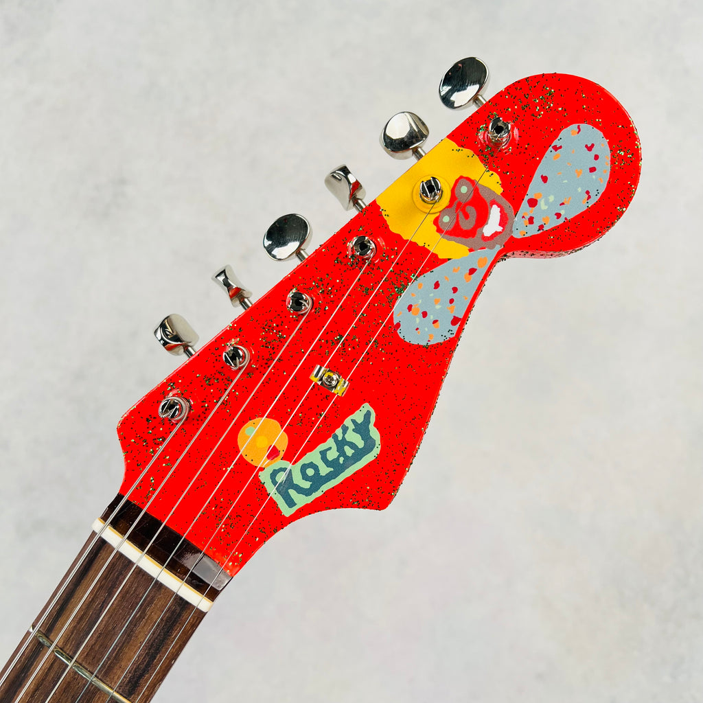 Fender George Harrison Rocky Stratocaster Rosewood Fingerboard 2022 - Hand Painted Rocky Artwork Over Sonic Blue - 9