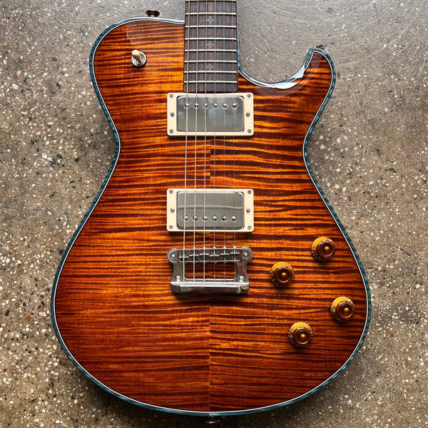 Knaggs Kenai T1 Flame Top 2022 - Aged Scotch with Teal Binding - 1