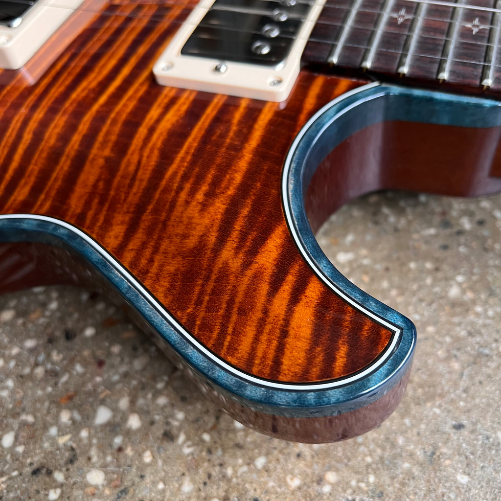 Knaggs Kenai T1 Flame Top 2022 - Aged Scotch with Teal Binding - 8