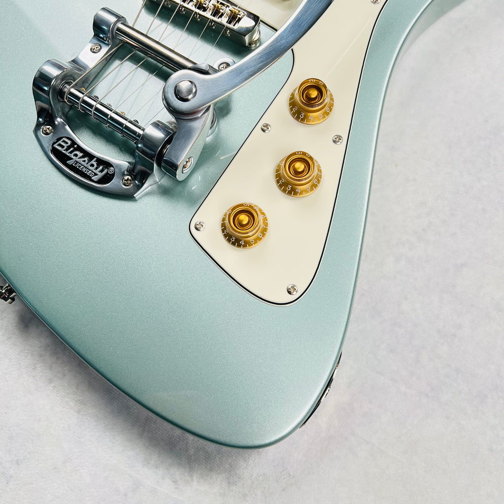2024 Baum Wingman Offset Electric Guitar with Bigsby - Ocean Mist - 5