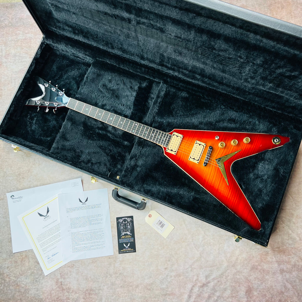 Dean USA Patents Pending V Flame Top 2024 - Trans Cherry Sunburst - 19