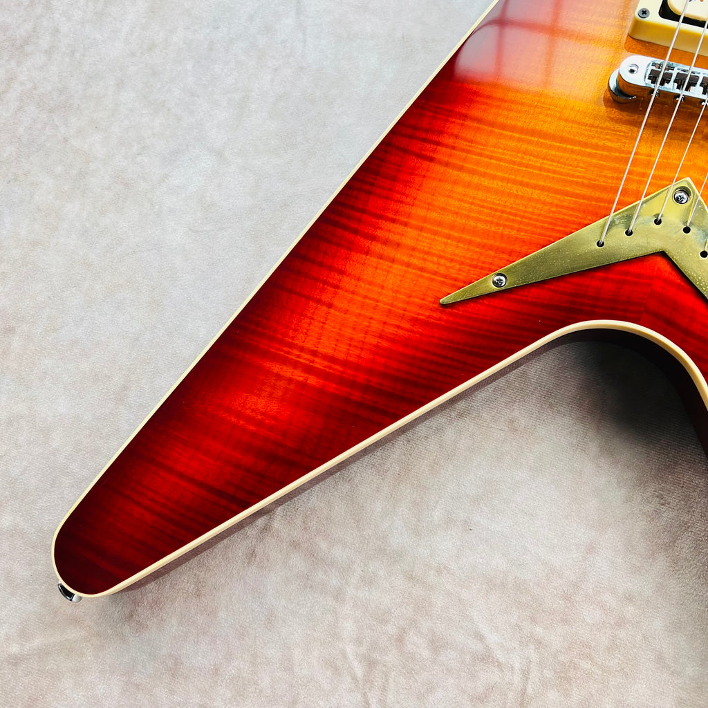 Dean USA Patents Pending V Flame Top 2024 - Trans Cherry Sunburst - 4