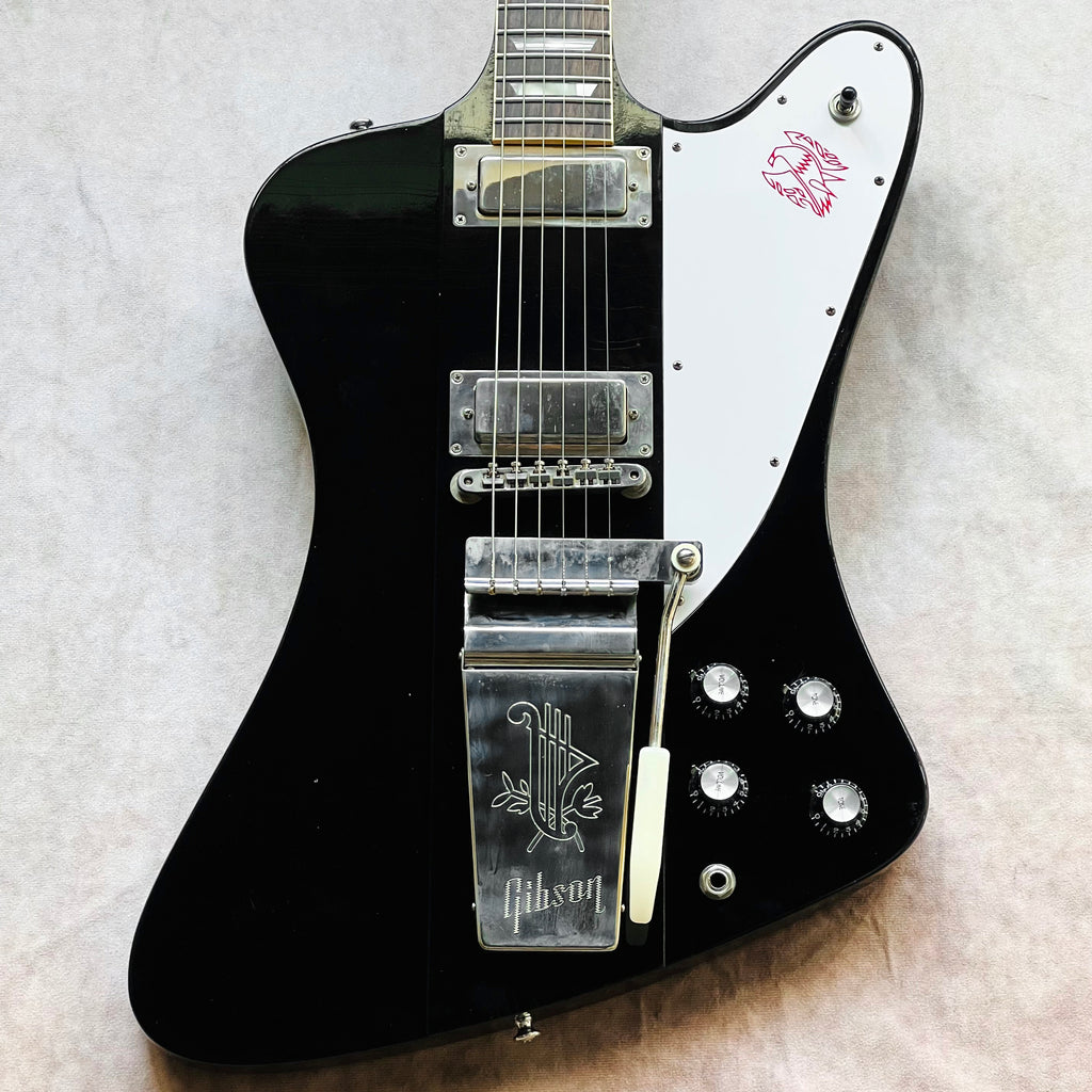 Gibson Custom Shop '63 Firebird V Reissue Murphy Lab Ultra Light Aging 2024 - Ebony with Classic White Stinger - 1