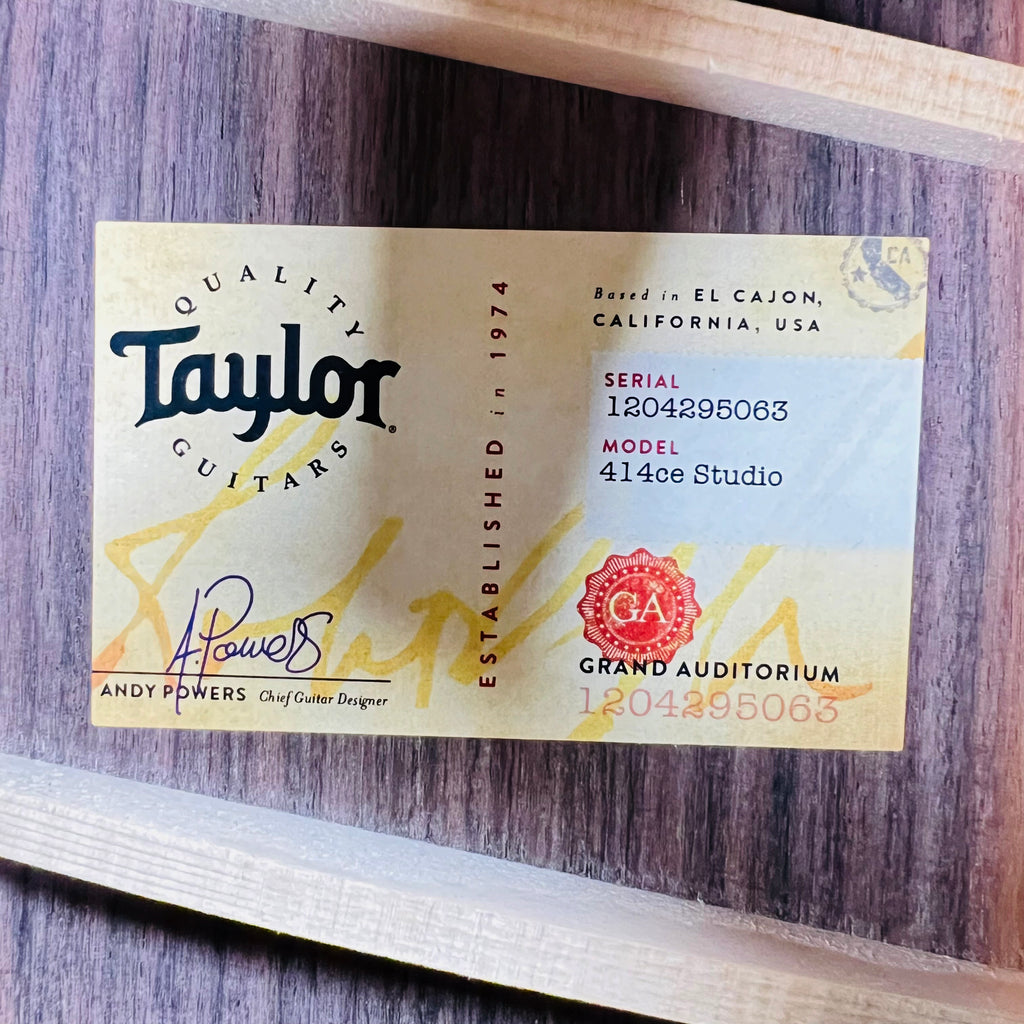 Taylor 414ce Studio Grand Auditorium Acoustic-Electric 2025 - Natural - 8