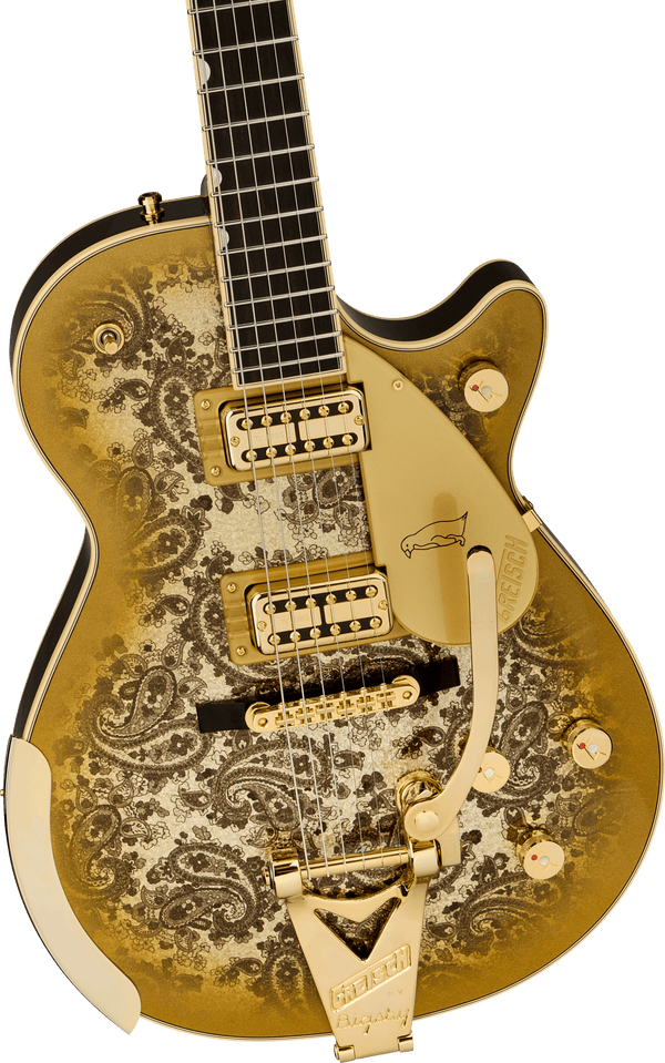Gretsch G6134TG Limited Edition Paisley Penguin with String-Thru Bigsby Ebony Fingerboard Gold Paisley