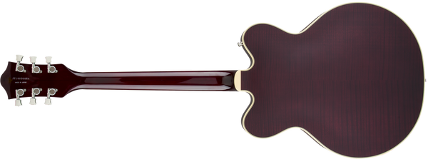 Gretsch G6609TFM Players Edition Broadkaster Center Block Double-Cut with String-Thru Bigsby and Flame Maple USA Full'Tron Pickups Dark Cherry Stain