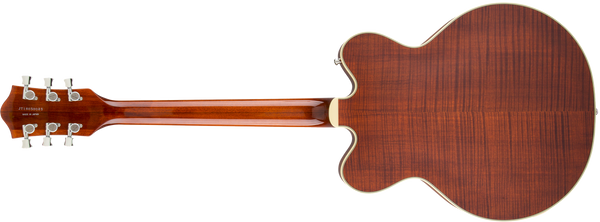 Gretsch G6609TFM Players Edition Broadkaster Center Block Double-Cut with String-Thru Bigsby and Flame Maple USA Full’Tron Pickups Bourbon Stain