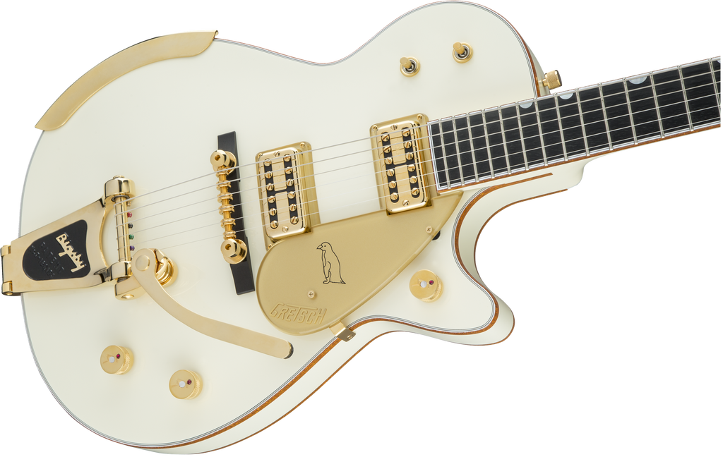Gretsch G6134T-58 Vintage Select '58 Penguin with Bigsby - Vintage White - Body Angle
