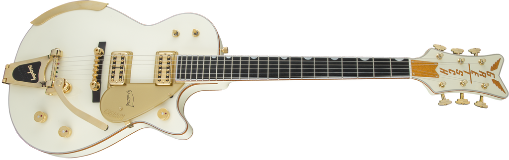Gretsch G6134T-58 Vintage Select '58 Penguin with Bigsby - Vintage White - Front Perspective Treble Side