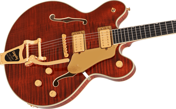 Gretsch Broadkaster LX Figured Center Block with String-Thru Bigsby and Gold Hardware - Bourbon Stain - 5