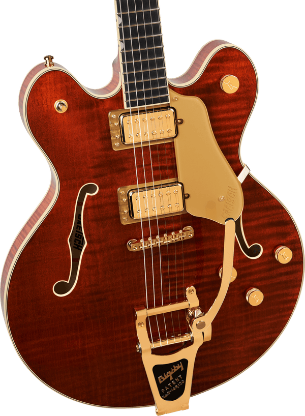 Gretsch Broadkaster LX Figured Center Block with String-Thru Bigsby and Gold Hardware - Bourbon Stain - 4