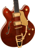 Gretsch Broadkaster LX Figured Center Block with String-Thru Bigsby and Gold Hardware - Bourbon Stain - 4