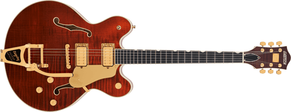 Gretsch Broadkaster LX Figured Center Block with String-Thru Bigsby and Gold Hardware - Bourbon Stain - 2