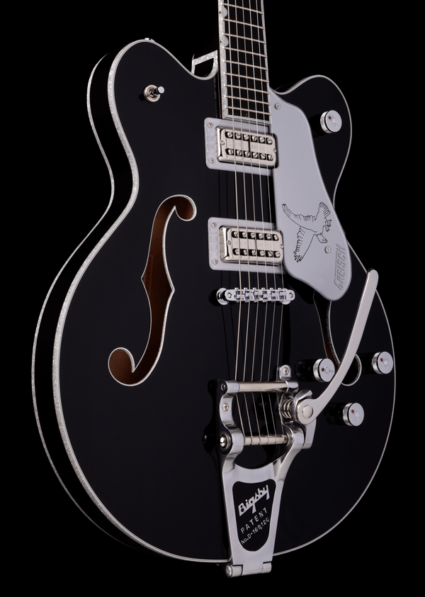 Gretsch G6636TSL Players Edition Silver Falcon Center Block Double-Cut with String-Thru Bigsby Filter’Tron Pickups Black