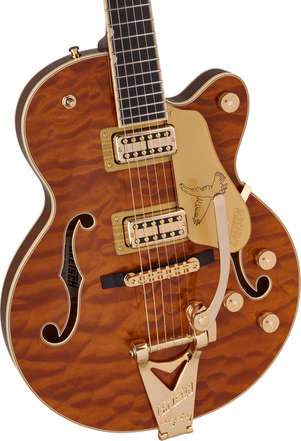 Gretsch Limited Edition Falcon Center Block Jr. with Bigsby Quilted Maple Ebony Fingerboard Roundup Orange