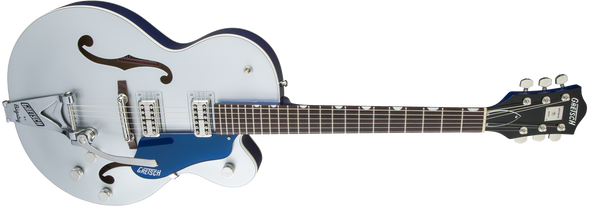 Gretsch G6118T Players Edition Anniversary with String-Thru Bigsby Filter'Tron Pickups 2-Tone Iridium Silver/Azure Metallic