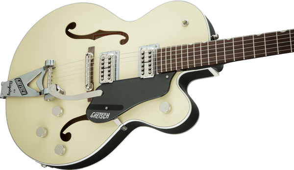 Gretsch G6118T-LIV Players Edition Anniversary with String-Thru Bigsby Filter'Tron Pickups 2-Tone Lotus Ivory and Charcoal Metallic