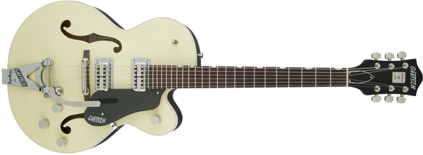 Gretsch G6118T-LIV Players Edition Anniversary with String-Thru Bigsby Filter'Tron Pickups 2-Tone Lotus Ivory and Charcoal Metallic