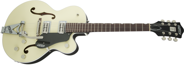 Gretsch G6118T-LIV Players Edition Anniversary with String-Thru Bigsby Filter'Tron Pickups 2-Tone Lotus Ivory and Charcoal Metallic
