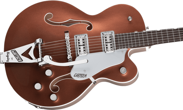 Gretsch G6118T Players Edition Anniversary Hollow Body with String-Thru Bigsby Rosewood Fingerboard Two-Tone Copper Metallic/Sahara Metallic