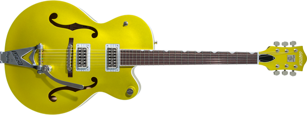 Gretsch G6120T-HR Brian Setzer Signature Hot Rod Hollow Body with Bigsby Rosewood Fingerboard Lime Gold