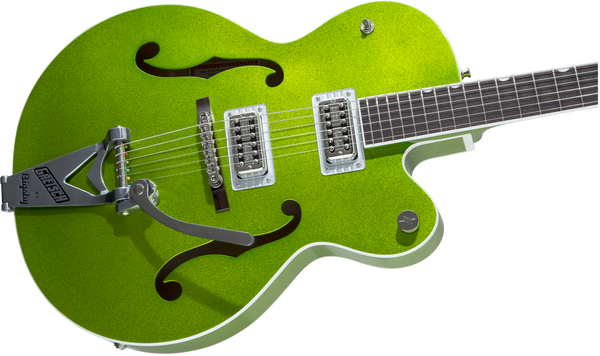 Gretsch G6120T-HR Brian Setzer Signature Hot Rod Hollow Body with Bigsby Rosewood Fingerboard Extreme Coolant Green Sparkle