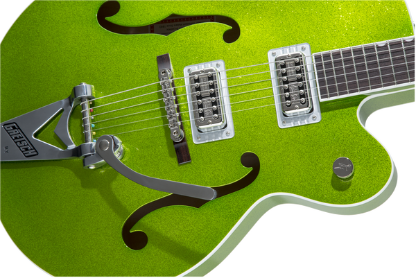 Gretsch G6120T-HR Brian Setzer Signature Hot Rod Hollow Body with Bigsby Rosewood Fingerboard Extreme Coolant Green Sparkle