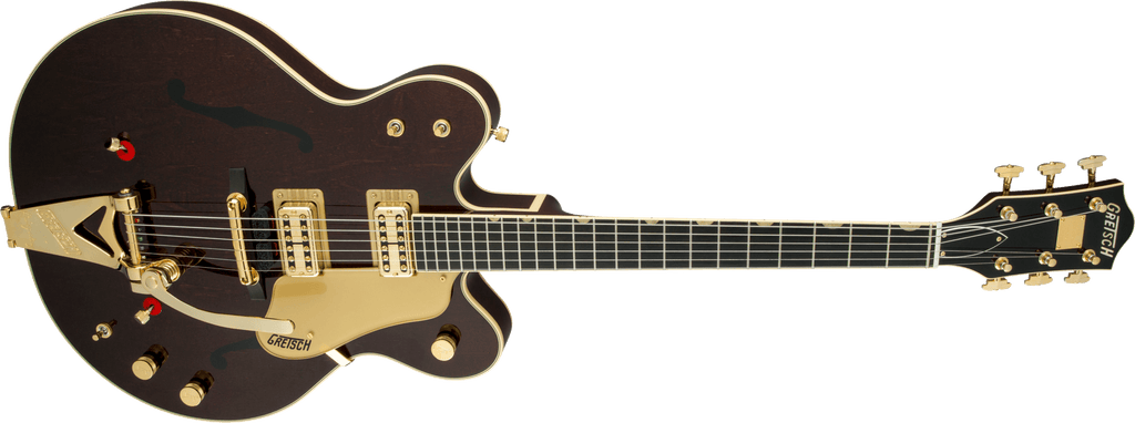 Gretsch G6122T-62 Vintage Select Edition '62 Chet Atkins Country Gentleman Hollow Body with Bigsby - Walnut Stain - Full Front Perspective Bass Side
