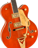 Gretsch Nashville Hollow Body with String-Thru Bigsby and Gold Hardware - Orange Stain - Front of body