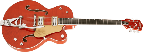 Gretsch G6120TFM-BSNV Brian Setzer Signature Nashville Hollow Body with Bigsby and Flame Maple Ebony Fingerboard Orange Stain