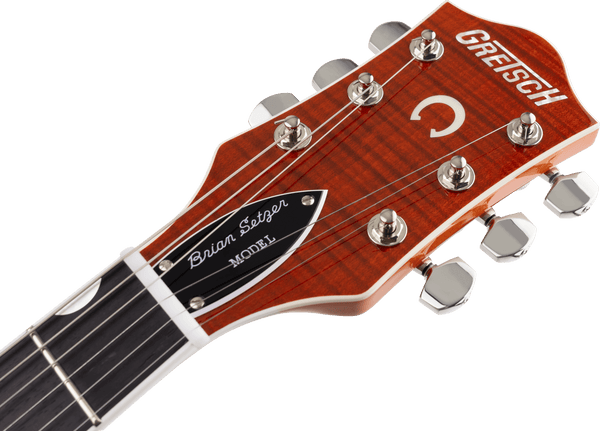 Gretsch G6120TFM-BSNV Brian Setzer Signature Nashville Hollow Body with Bigsby and Flame Maple Ebony Fingerboard Orange Stain