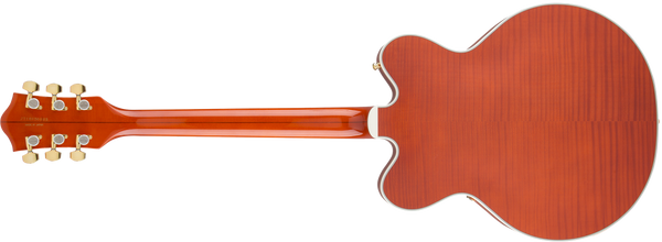 Gretsch G6620TFM Players Edition Nashville Center Block Double-Cut with String-Thru Bigsby and Flame Maple Filter'Tron Pickups Orange Stain