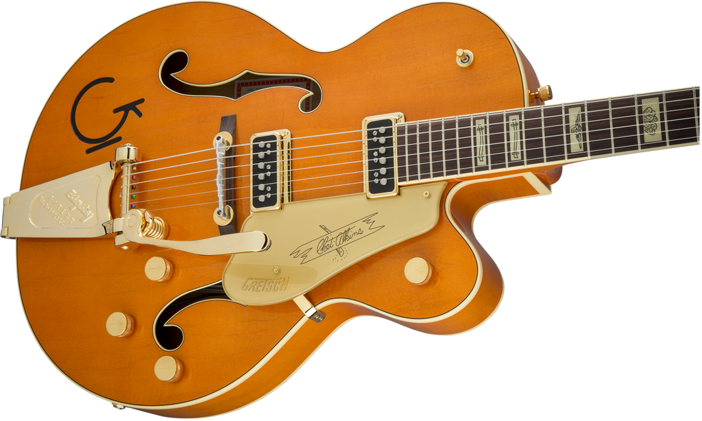 Gretsch G6120T-55 Vintage Select Edition '55 Chet Atkins Hollow Body with Bigsby - Western Orange Stain Lacquer - 7