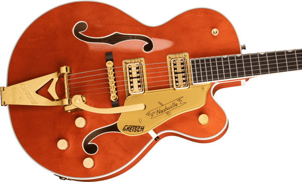 Gretsch G6120TG Players Edition Nashville Hollow Body with String-Thru Bigsby and Gold Hardware Ebony Fingerboard Orange Stain