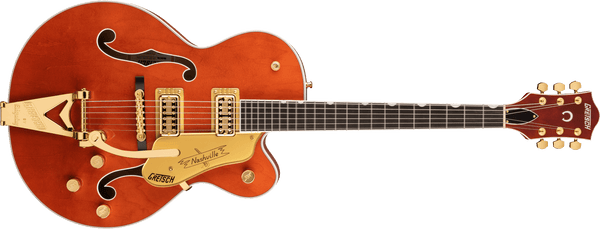 Gretsch G6120TG Players Edition Nashville Hollow Body with String-Thru Bigsby and Gold Hardware Ebony Fingerboard Orange Stain