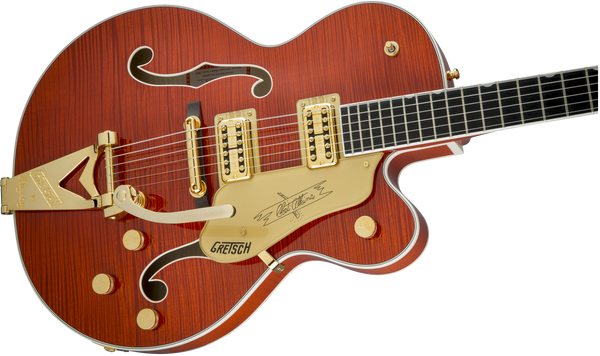 Gretsch G6120TFM Players Edition Nashville with String-Thru Bigsby Filter'Tron Pickups Flame Maple Orange Stain