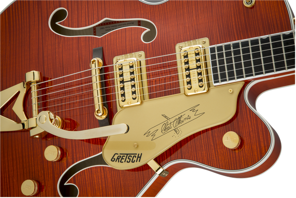 Gretsch G6120TFM Players Edition Nashville with String-Thru Bigsby Filter'Tron Pickups Flame Maple Orange Stain