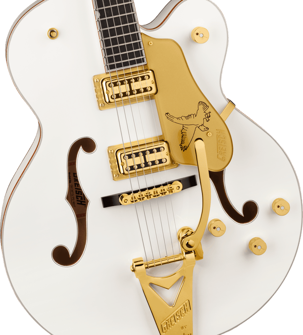 Gretsch G6136TG Players Edition Falcon Hollow Body with String-Thru Bigsby and Gold Hardware Ebony Fingerboard White