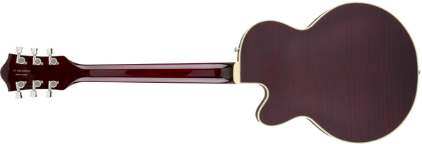Gretsch G6659TFM Players Edition Broadkaster Jr. Center Block Single-Cut with String-Thru Bigsby and Flame Maple USA Full'Tron Pickups Dark Cherry Stain