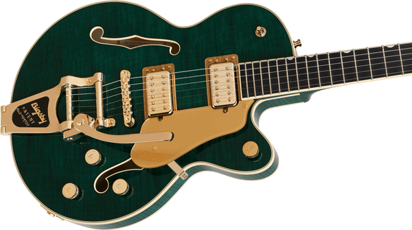 Gretsch Broadkaster Jr. LX Figured Center Block with String-Thru Bigsby and Gold Hardware - Tropic Aura - 6