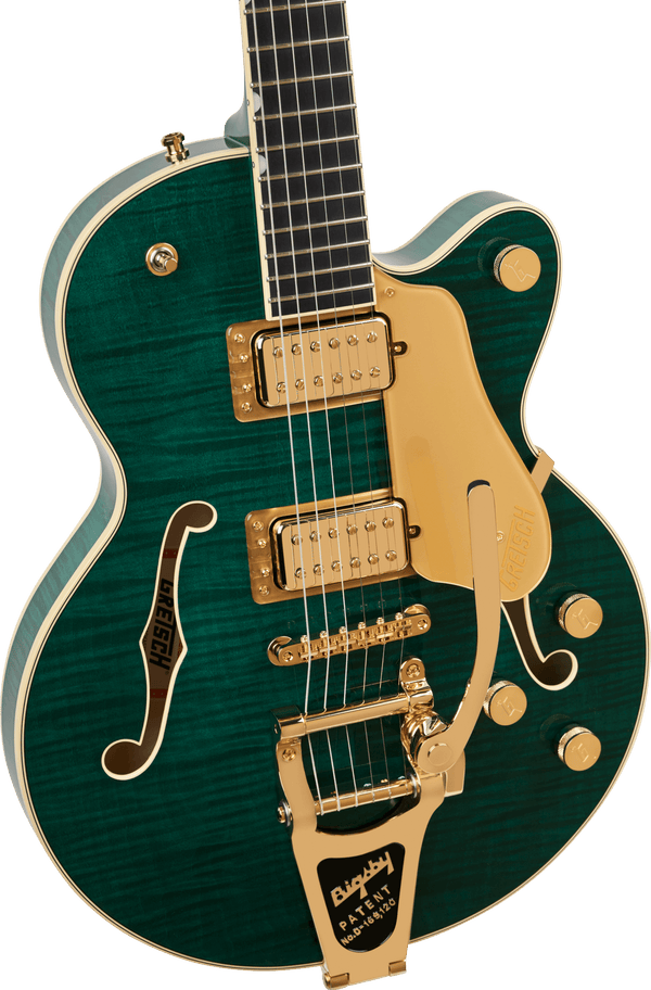 Gretsch Broadkaster Jr. LX Figured Center Block with String-Thru Bigsby and Gold Hardware - Tropic Aura - 5