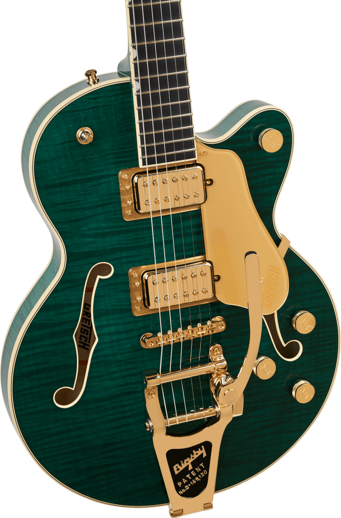Gretsch Broadkaster Jr. LX Figured Center Block with String-Thru Bigsby and Gold Hardware - Tropic Aura - 5
