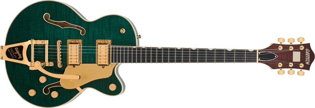 Gretsch Broadkaster Jr. LX Figured Center Block with String-Thru Bigsby and Gold Hardware - Tropic Aura - 2