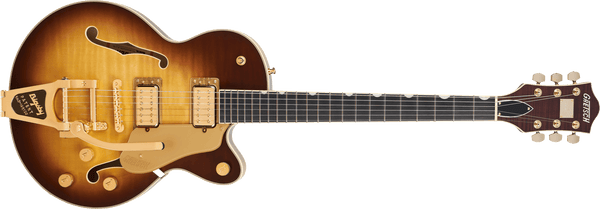 Gretsch Broadkaster Jr. LX Figured Center Block with String-Thru Bigsby and Gold Hardware - Caramel Dawn - 1