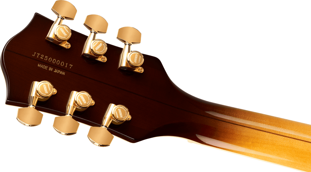 Gretsch Broadkaster Jr. LX Figured Center Block with String-Thru Bigsby and Gold Hardware - Caramel Dawn - 6