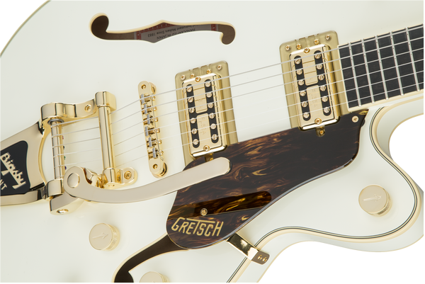 Gretsch G6659TG Players Edition Broadkaster Jr. Center Block Single-Cut with String-Thru Bigsby and Gold Hardware Ebony Fingerboard Vintage White