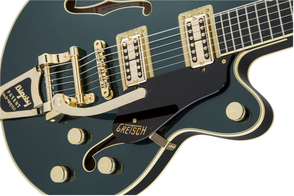 Gretsch G6659TG Players Edition Broadkaster Jr. Center Block Single-Cut with String-Thru Bigsby and Gold Hardware USA Full'Tron Pickups Ebony Fingerboard Cadillac Green