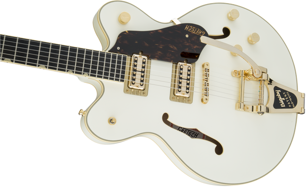 Gretsch G6609TG Players Edition Broadkaster Center Block Double-Cut with String-Thru Bigsby and Gold Hardware USA Full'Tron Pickups Vintage White