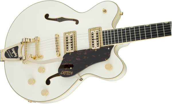 Gretsch G6609TG Players Edition Broadkaster Center Block Double-Cut with String-Thru Bigsby and Gold Hardware USA Full'Tron Pickups Vintage White